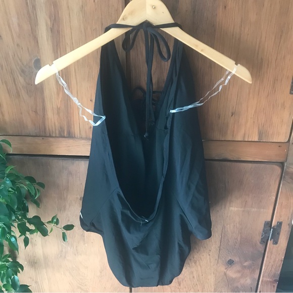 NWT Far West Black Halter One Piece Swimsuit - Size XL - Picture 4 of 7